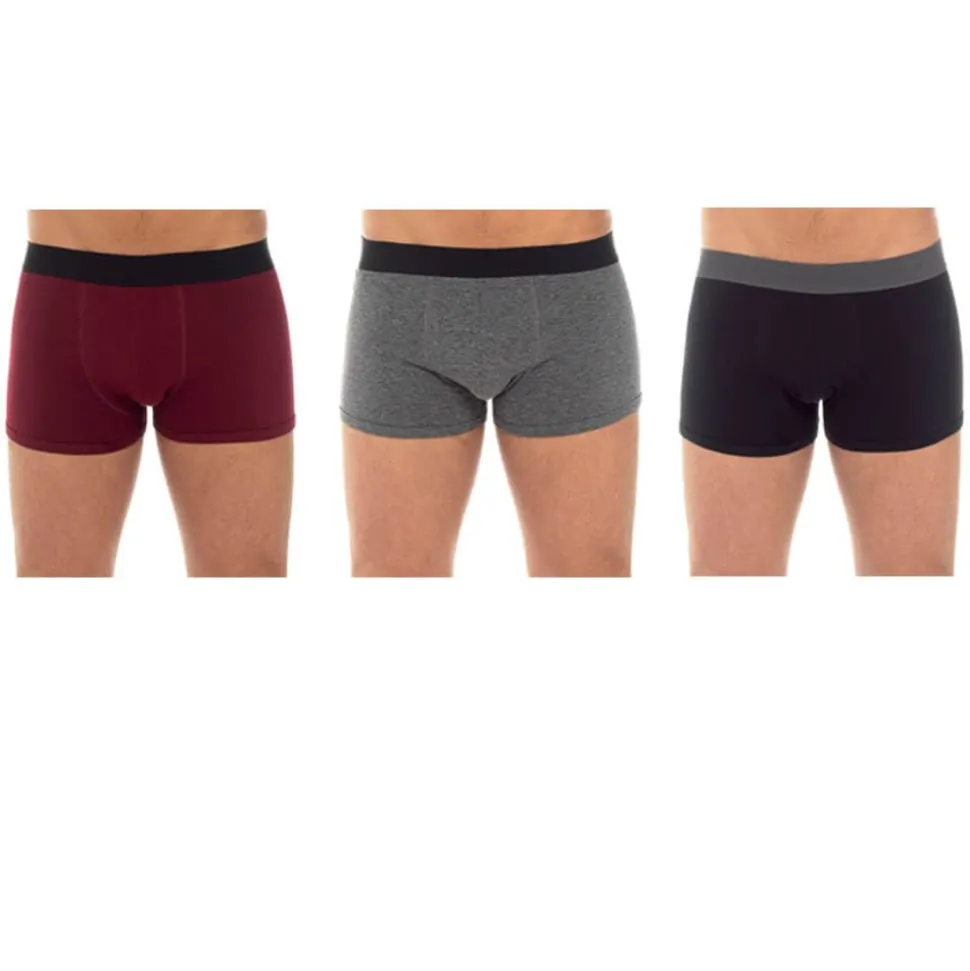 Men's 3 Pack Hipster Plain Trunks Assorted