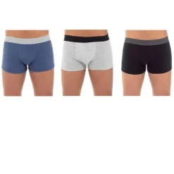 Men's 3 Pack Hipster Plain Trunks Assorted