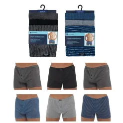 Men's 3 Pack Jersey Boxer Shorts Assorted