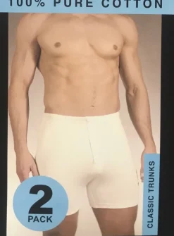 Mens 2 Pack Trunks 100% Pure Cotton