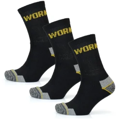 Men's 3 Pack Work Socks Black