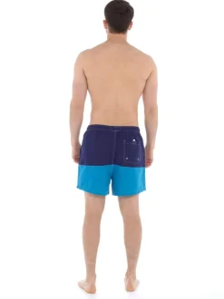 Mens Block Swim Shorts Navy Blue