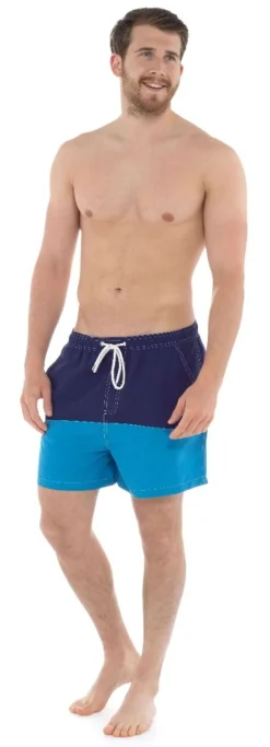 Mens Block Swim Shorts Navy Blue