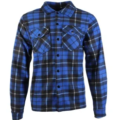 Men's Check Fleece Shirt Electric Blue