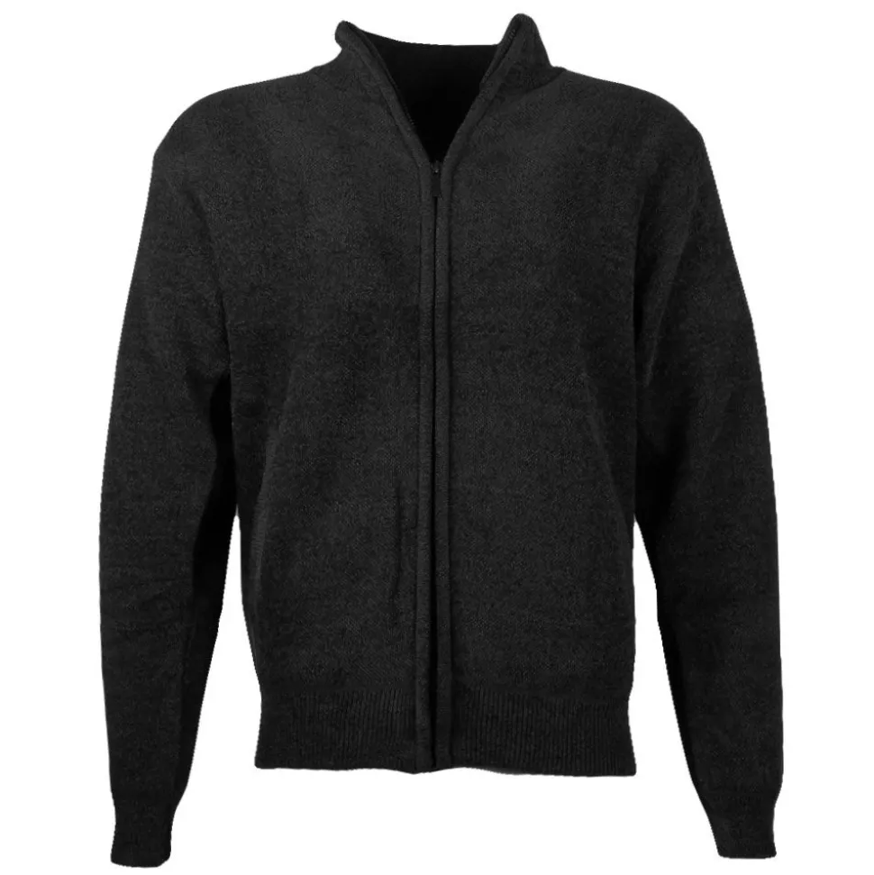 Men's Chenille Full Zip Jumper Black