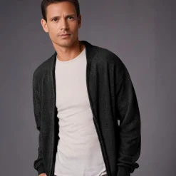 Men's Chenille Helios Full Zip Jumper Black