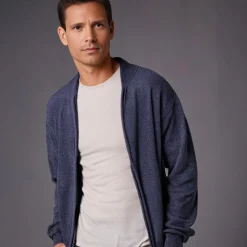 Men's Chenille Helios Full Zip Jumper Navy