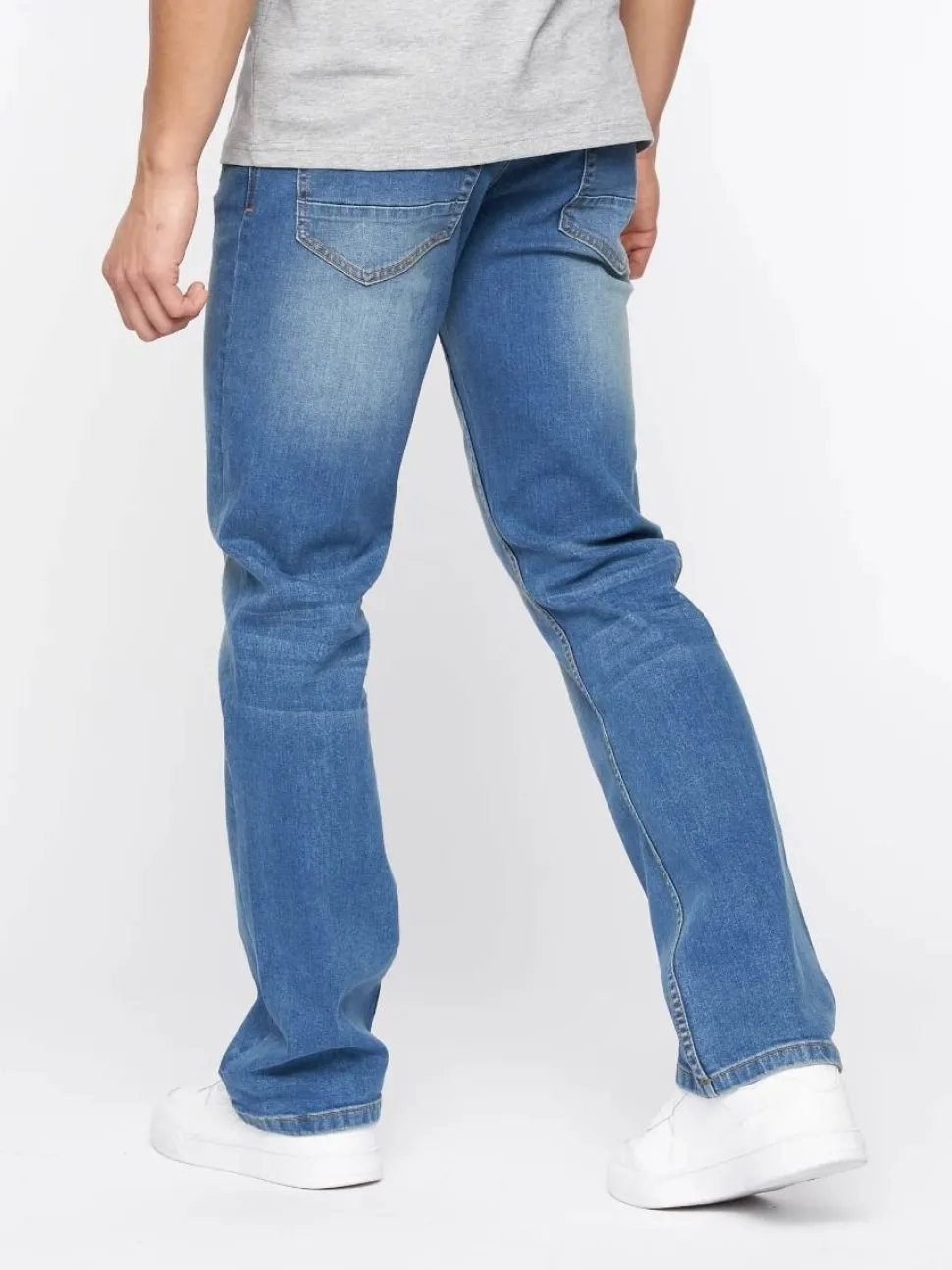 Men's Crosshatch Bootcut Jeans Stone Wash
