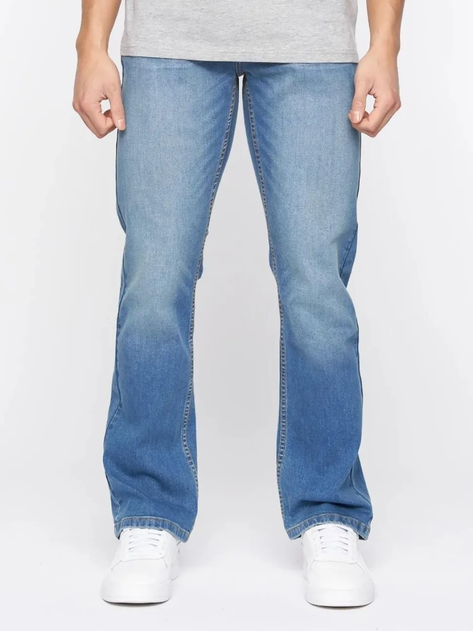 Men's Crosshatch Bootcut Jeans Stone Wash