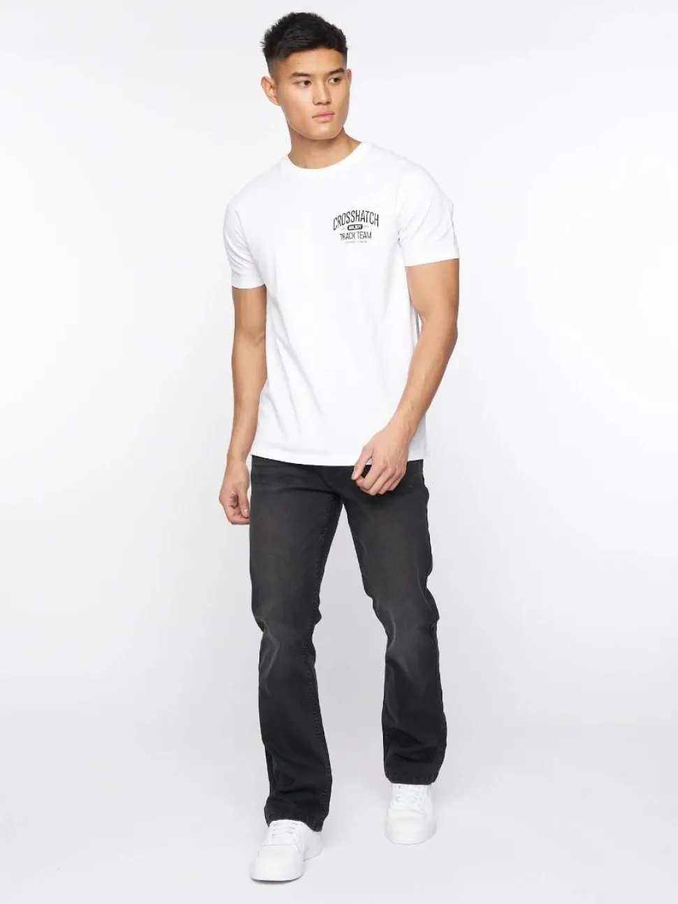 Men's Crosshatch Bootcut Jeans Black Wash