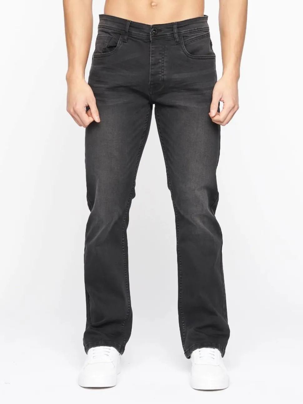 Men's Crosshatch Bootcut Jeans Black Wash