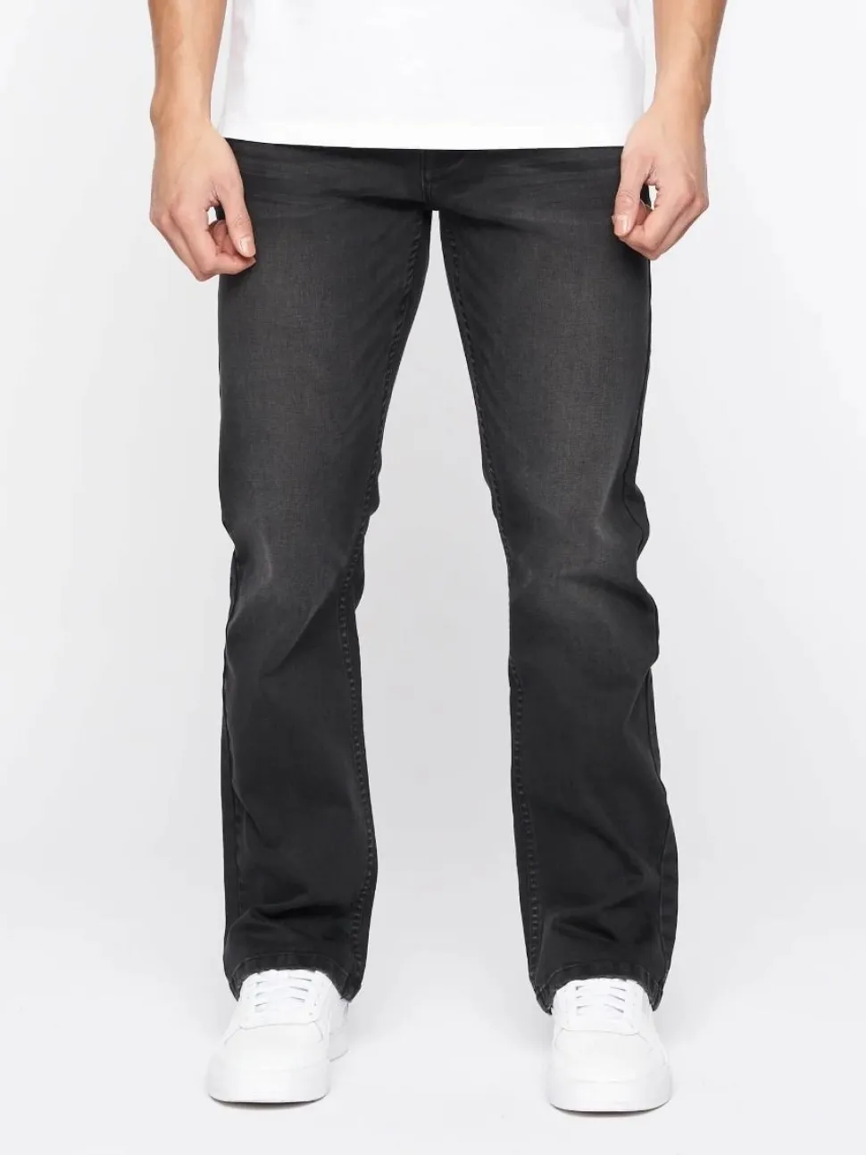 Men's Crosshatch Bootcut Jeans Black Wash