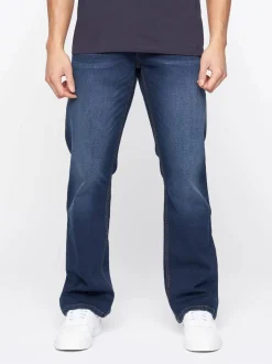 Men's Crosshatch Bootcut Jeans Dark Wash