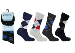 Men's Easy Grip Argyle Non-Elastic 3 Pack Socks