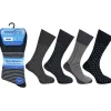 Mens Eazy Grip Non Elastic Socks Black Mix