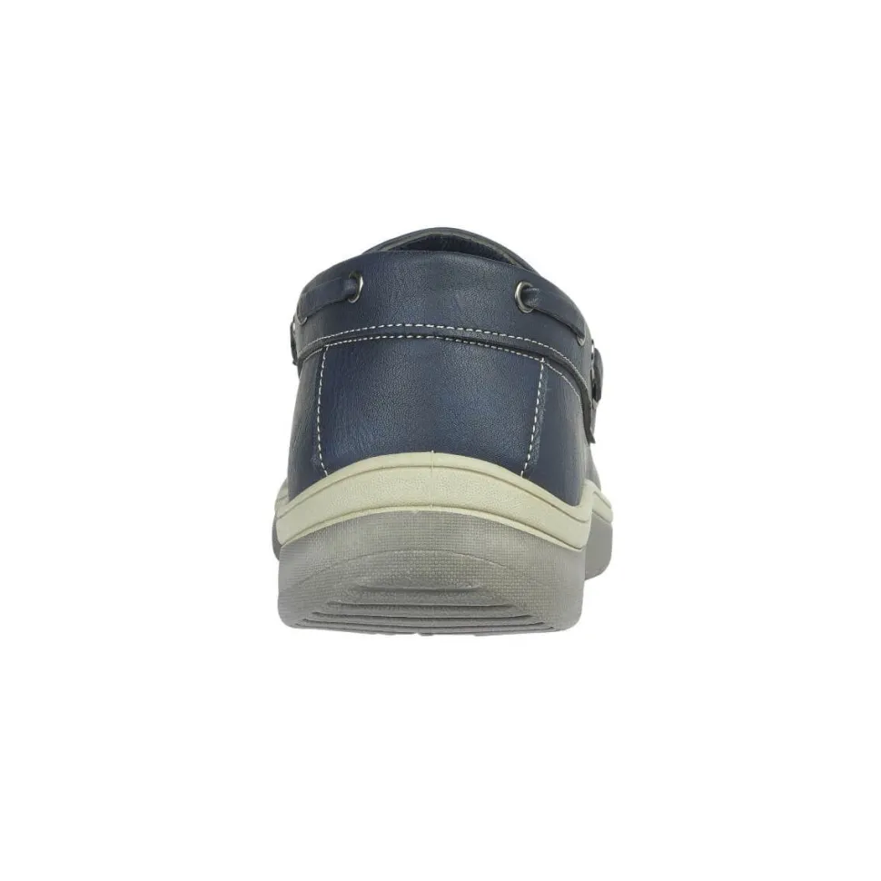 Men's Exmouth Navy Slip On Boat Shoes by Charles Southwell