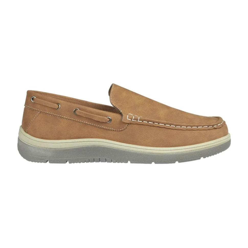 Men's Exmouth Tan Slip On Boat Shoes by Charles Southwell