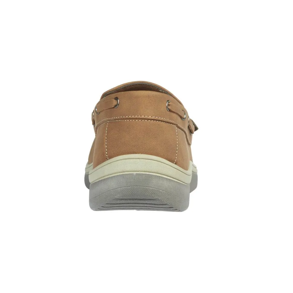 Men's Exmouth Tan Slip On Boat Shoes by Charles Southwell