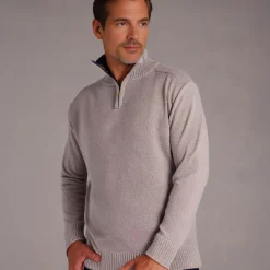 Men's Geneva Half Zip Jumper Biscuit