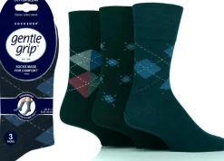Men's Gentle Grip Argyle Socks