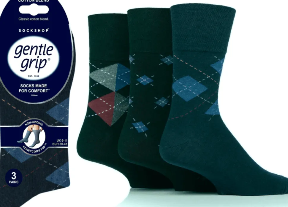 Men's Gentle Grip Argyle Socks