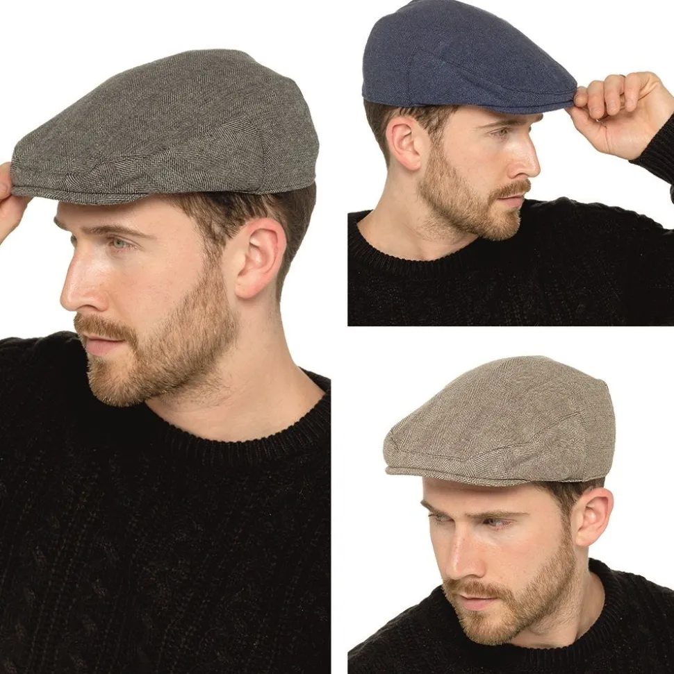 Men's Herringbone Flat Cap
