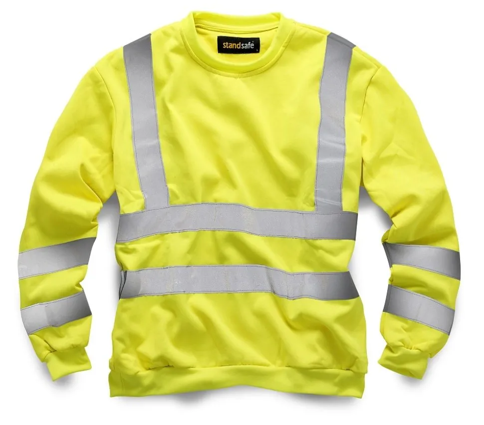 Mens Hi-Viz Yellow Safety Sweatshirt HV009