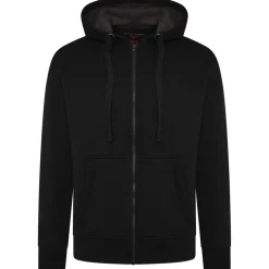 Mens Outsize Full Zipped Hoodie Black By Forge