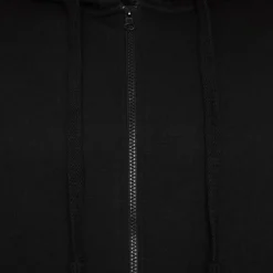 Mens Outsize Full Zipped Hoodie Black By Forge