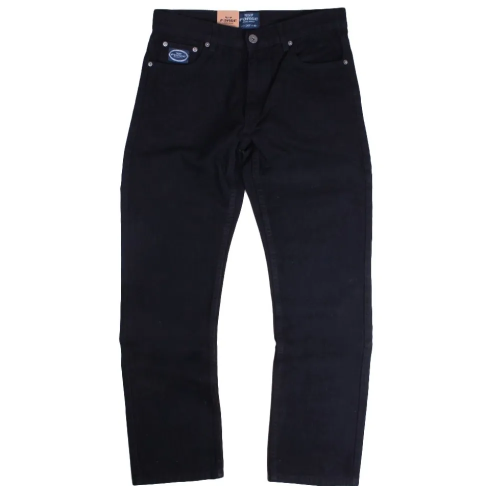 Mens Outsize Jeans Forge Straight Leg Black