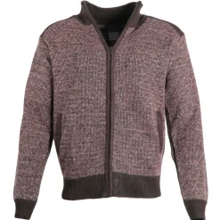 Men's Panel Full Zip Jumper Brown