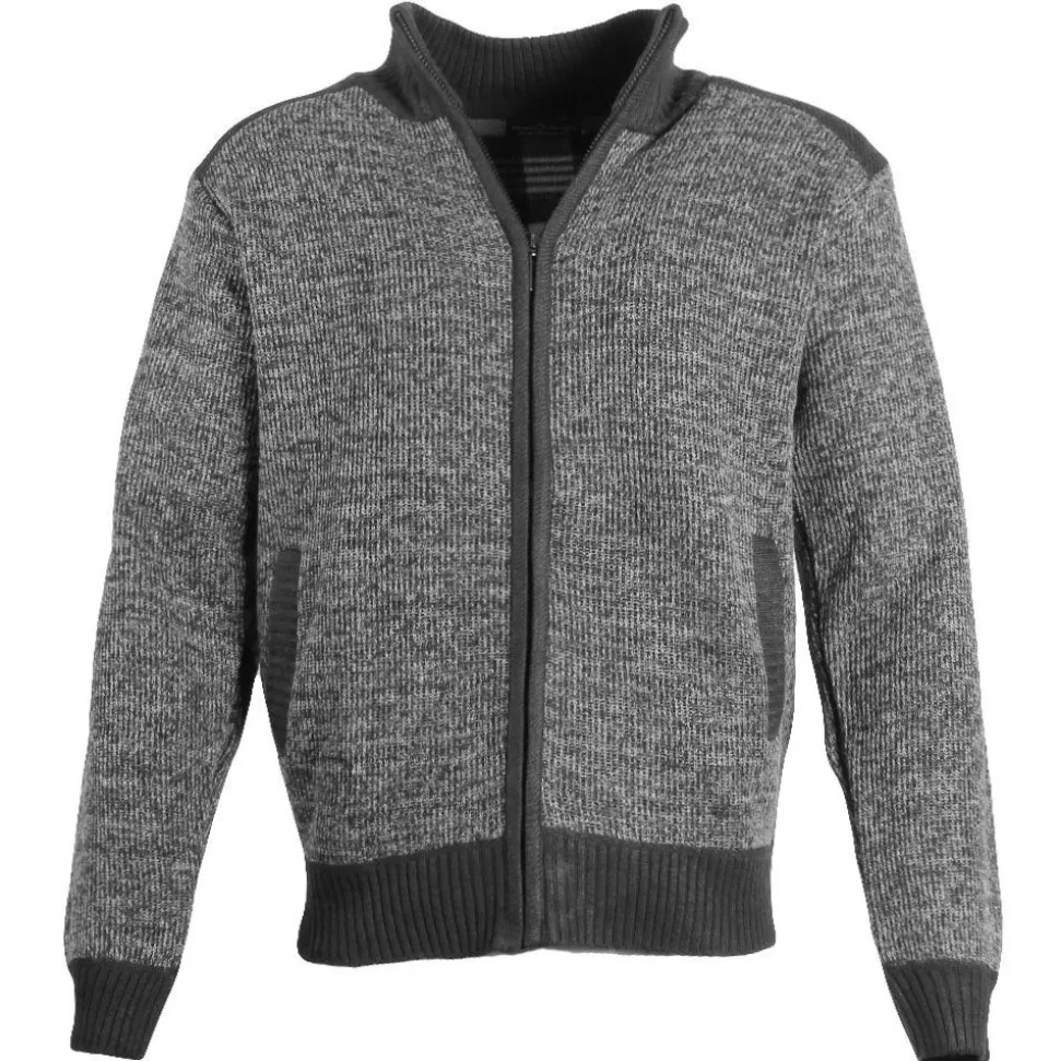 Men's Panel Full Zip Jumper Grey