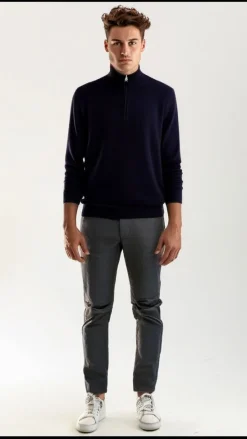 Men's Redwood Half Zip Sweater Navy