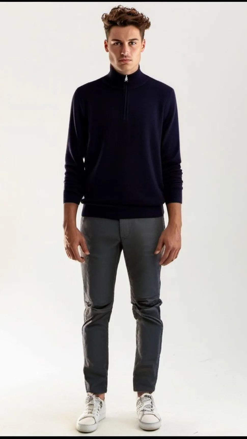 Men's Redwood Half Zip Sweater Navy