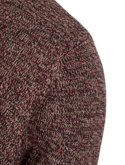 Men's Round Neck Twill Sweater Claret