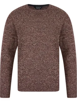 Men's Round Neck Twill Sweater Claret