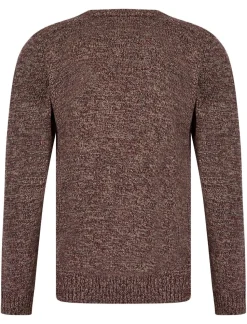 Men's Round Neck Twill Sweater Claret