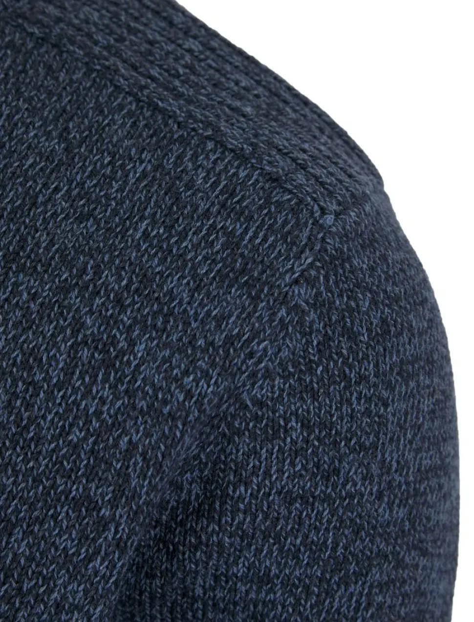 Men's Round Neck Twill Sweater Navy