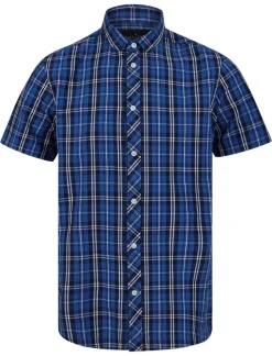 Men's Short Sleeve Check Shirt Dutch Blue