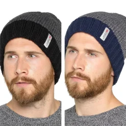 Men's Stripe Fleece 3M Thinsulate Beanie Hat