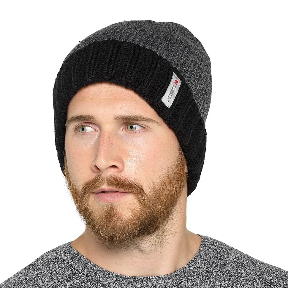 Men's Stripe Fleece 3M Thinsulate Beanie Hat