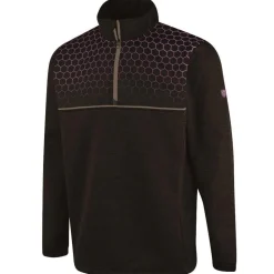 Men's Yoke Half Zip Thermal Top Black by Island Green