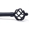 Metal Curtain Pole Black Basket 120 - 210cm