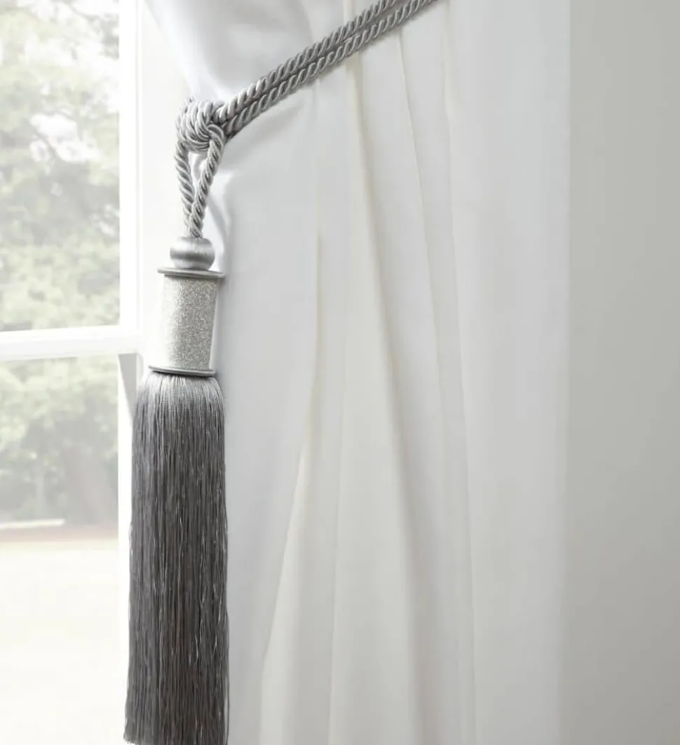 Midnight Curtain Rope Tie Back Silver