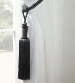 Midnight Curtain Rope Tie Back Charcoal