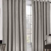 Midnight Velvet Eyelet Curtains Stone