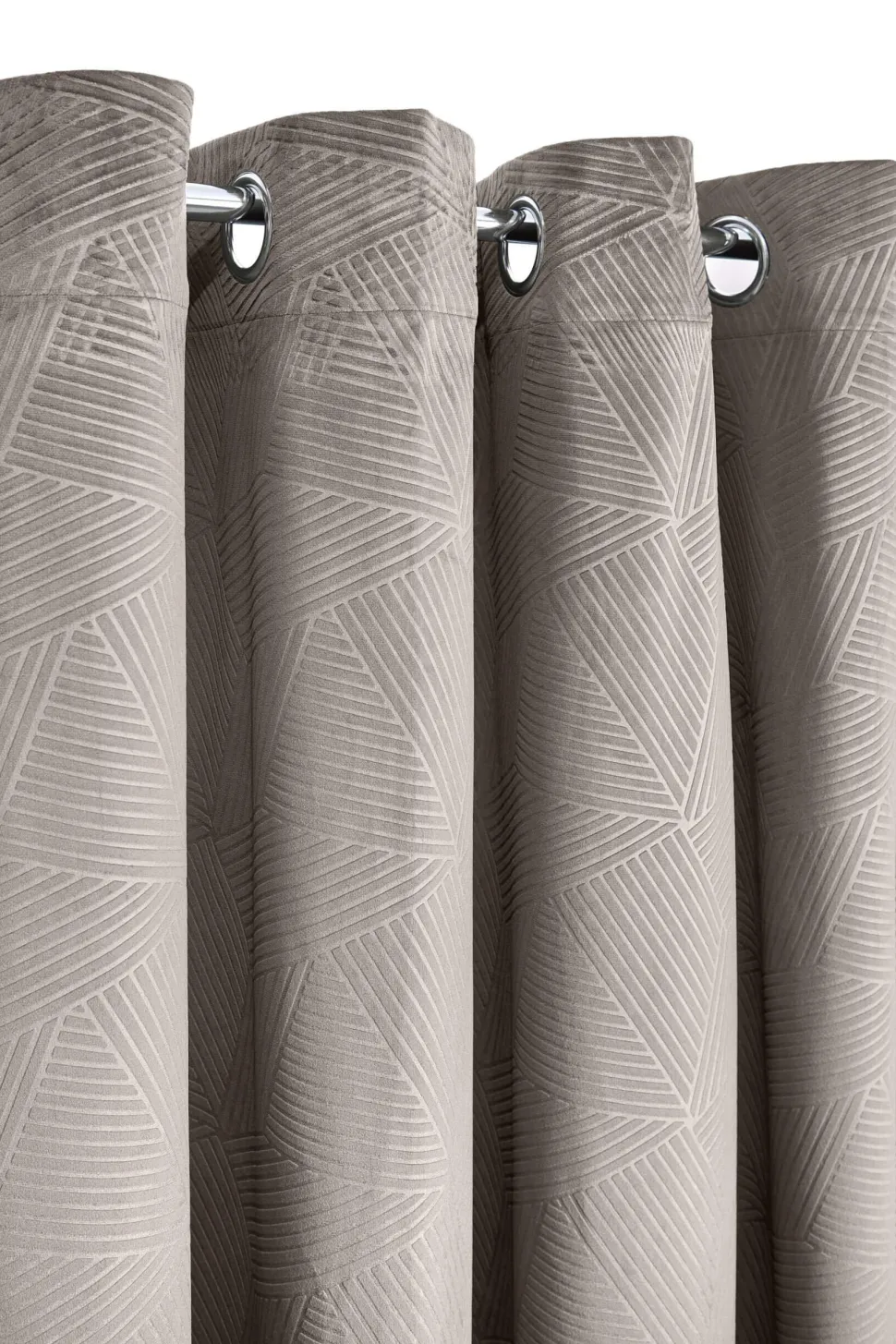 Midnight Velvet Eyelet Curtains Stone