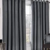 Midnight Velvet Eyelet Curtains Charcoal