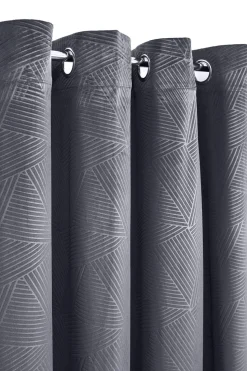 Midnight Velvet Eyelet Curtains Charcoal