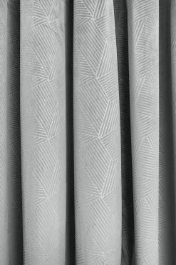 Midnight Velvet Eyelet Curtains Silver